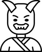 Hannya Line Icon vector