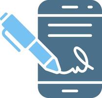 Digital Signature Glyph Two Color Icon Design vector