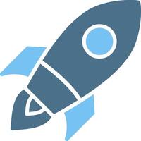 Rocket Glyph Two Color Icon Design vector