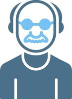 Senior Glyph Two Color Icon Design vector