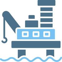 Oil Platform Glyph Two Color Icon Design vector
