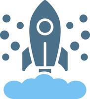 Rocket Launch Glyph Two Color Icon Design vector