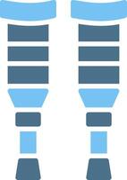 Crutch Glyph Two Color Icon Design vector