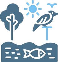 Ecosystem Glyph Two Color Icon Design vector