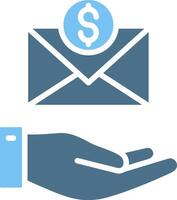 Email Glyph Two Color Icon Design vector