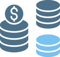 Coins Glyph Two Color Icon Design vector