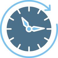 Clockwise Glyph Two Color Icon Design vector