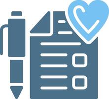 Wishlist Glyph Two Color Icon Design vector