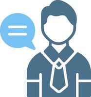 Interview Glyph Two Color Icon Design vector