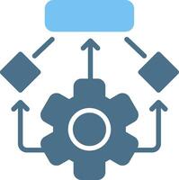 Cogwheel Glyph Two Color Icon Design vector