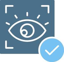 Eye Recognition Glyph Two Color Icon Design vector