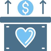 Fundraising Glyph Two Color Icon Design vector