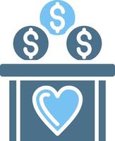 Donation Glyph Two Color Icon Design vector