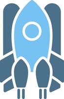 Spaceship Glyph Two Color Icon Design vector