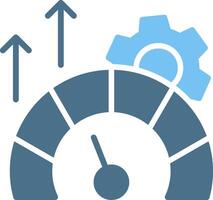 Speedometer Glyph Two Color Icon Design vector