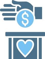 Donate Glyph Two Color Icon Design vector