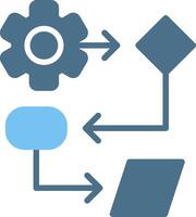 Programming process Glyph Two Color Icon Design vector