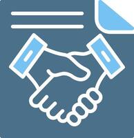 Handshake Glyph Two Color Icon Design vector