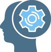 Thinking Glyph Two Color Icon Design vector