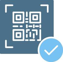 QR Code Glyph Two Color Icon Design vector