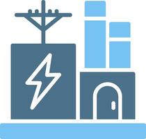 Electric Factory Glyph Two Color Icon Design vector
