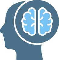 Brain Glyph Two Color Icon Design vector