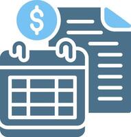 Invoice Glyph Two Color Icon Design vector