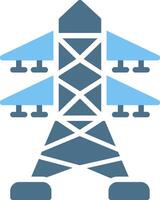 Power Tower Glyph Two Color Icon Design vector