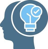 Creative mind Glyph Two Color Icon Design vector