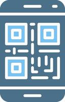 Qr Code Glyph Two Color Icon Design vector