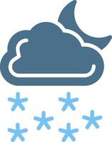 Night Snow Glyph Two Color Icon Design vector