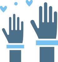 Raise hand Glyph Two Color Icon Design vector