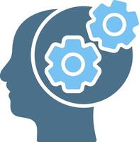Thinking Glyph Two Color Icon Design vector