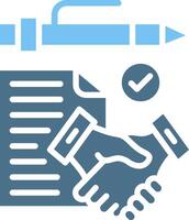 Contract agreement Glyph Two Color Icon Design vector