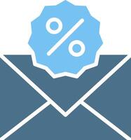 Email Glyph Two Color Icon Design vector