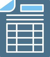Spreadsheet Glyph Two Color Icon Design vector