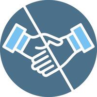 No handshake Glyph Two Color Icon Design vector