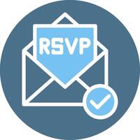 Rsvp Glyph Two Color Icon Design vector