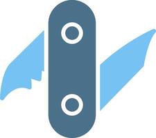 Swiss Army Knife Glyph Two Color Icon Design vector