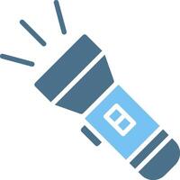 Flashlight Glyph Two Color Icon Design vector