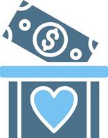 Donation Glyph Two Color Icon Design vector