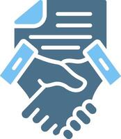Handshake Glyph Two Color Icon Design vector