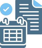 Scheduling Glyph Two Color Icon Design vector
