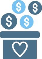 Crowdfunding Glyph Two Color Icon Design vector