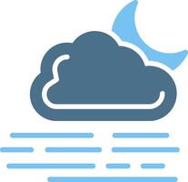 Foggy Night Glyph Two Color Icon Design vector