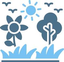 Grass Glyph Two Color Icon Design vector