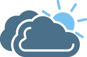 Cloudy Day Glyph Two Color Icon Design vector