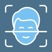 Face Scan Glyph Two Color Icon Design vector