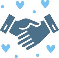 Shaking hands Glyph Two Color Icon Design vector