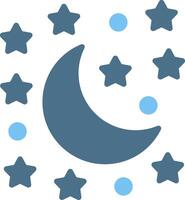 Moon And Stars Glyph Two Color Icon Design vector